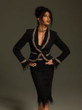 Kadience Long Sleeve Feather Skirt Set