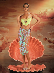 Kaelrix Halterneck Chain Armor Top In Green