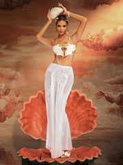 Kaelrix Halterneck Chain Armor Top In White