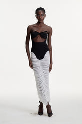 Kalena Strapless Cutout Ruched Skirt Set