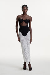 Kalena Strapless Cutout Ruched Skirt Set