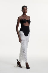 Kalena Strapless Cutout Ruched Skirt Set