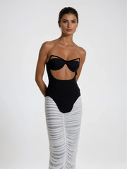 Kalena Strapless Cutout Ruched Skirt Set