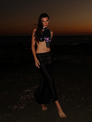 Kari Sleeveless Drapery Armor Top In Silver