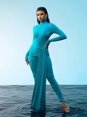 Kayden Long Sleeve Draped Jumpsuit