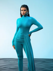 Kayden Long Sleeve Draped Jumpsuit