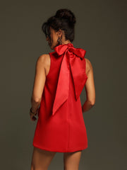 Keane Sleeveless Bow Flower Mini Dress