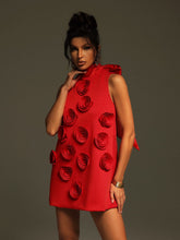 Keane Sleeveless Bow Flower Mini Dress