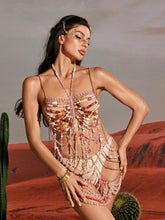 Keita Gemstone Chain Beaded Skirt Set