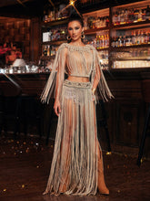 Kryxalis Fringe Knitted Cover Up Skirt Set