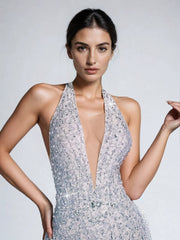 Lachlan Halterneck Rhinestone Fringe Bodysuit