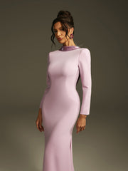 Lamya Backless Rhinestone Flower Maxi Dress