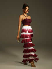 Landers Ombre Fringe Skirt Set