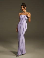 Lanica Strapless Beaded Fringe Maxi Dress