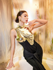 Laoise High Neck Twisted Maxi Dress