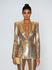 Larna Long Sleeve Sequin Blazer Set