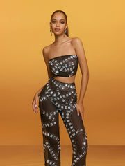 Latika Rhinestone Mesh Pants Set