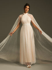 Leeto Pearl Mesh Maxi Dress