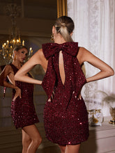 Nariko Sleeveless Bow Sequin Mini Dress