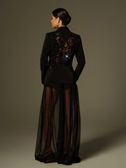 Leonardo Rhinestone Mesh Blazer Set