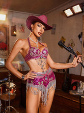 Lexor Crystal Fringe Sequin Top Set