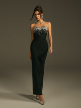 Leyati Strapless Crystal Fringe Bandage Dress