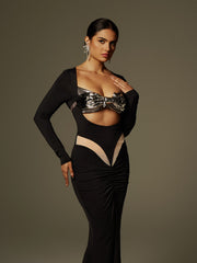 Lianne Bow Twisted Armor Top In Silver