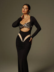 Lianne Bow Twisted Armor Top In Silver