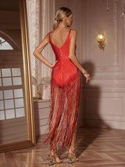 Londa Rhinestone Fringe Bodysuit