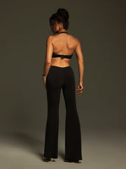 Mackie Halternck Flower Cutout Jumpsuit