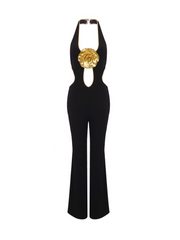 Mackie Halternck Flower Cutout Jumpsuit