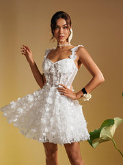 Magni Spaghetti Flower Mini Dress