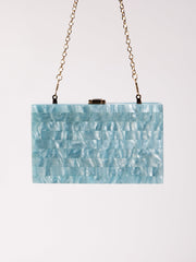 Majken Acrylic Convertible Clutch In Sky