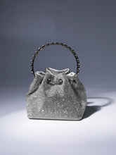 Mattea Crystal Embellished Bucket Bag In Silver