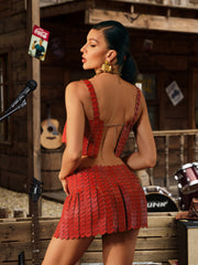 Mckie Leather Circle Chainmail Skirt Set