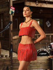 Mckie Leather Circle Chainmail Skirt Set