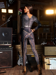 Micaela Printed Rhinestone Jumpsuit