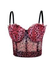 Mitchell Spaghetti Leopard Print Top In Red