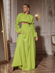 Mokgadi Long Sleeve Ruched Skirt Set