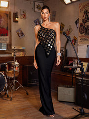 Naelthar Sequin Skirt Set In Black