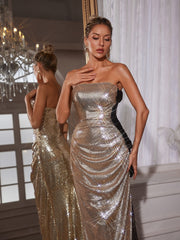 Naja Strapless Flower Maxi Dress