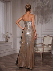 Naja Strapless Flower Maxi Dress