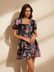 Nakima Short Sleeve Floral Mini Dress