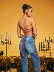 Naldrix Halterneck Flame Armor Top