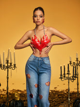 Naldrix Halterneck Flame Armor Top