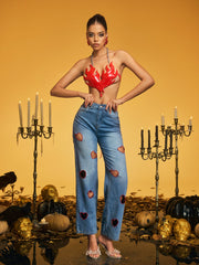 Naldrix Halterneck Flame Armor Top