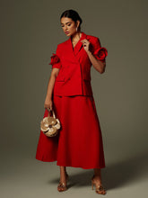 Naniel Short Sleeve Button Up Flower Blazer Set