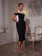 Neelam Folded Collar Midi Dress