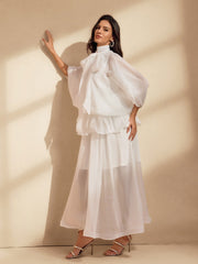 Niesha Ruffle Bow Mesh Maxi Dress