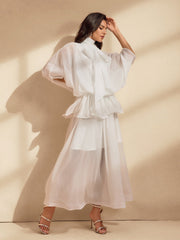 Niesha Ruffle Bow Mesh Maxi Dress